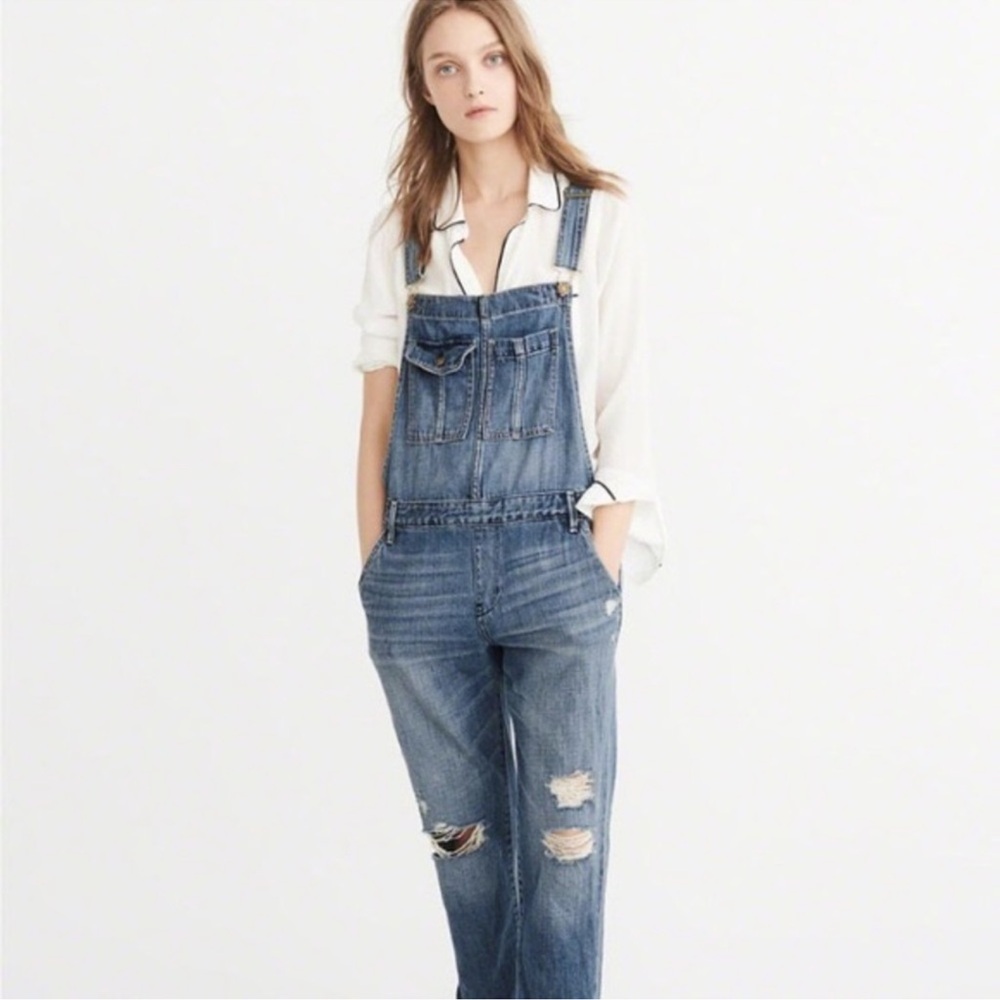 Abercrombie & Fitch Blue Denim Overalls